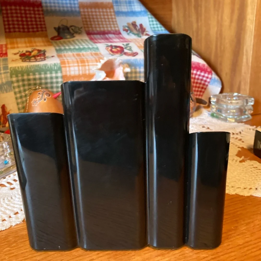 Office Pencil/Pen Holder for desk top, Black, hard plastic
